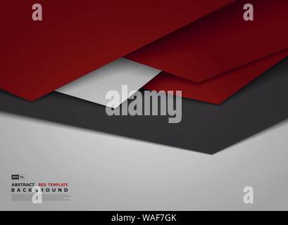 Abstract gradient red triangle overlap design of tech background. Use for poster, artwork, template design, cover. illustration vector eps10 Stock Vector