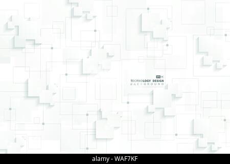 Abstract gradient white gray techno design of connection. Use for ad, poster, artwork, template. illustration vector eps10 Stock Vector