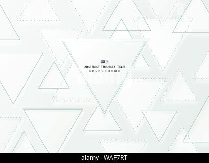 Abstract gradient white and gray triangle techno background. Use for poster, artwork, template, presentation. illustration vector eps10 Stock Vector