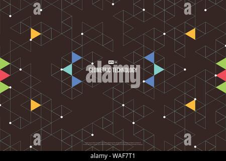 Abstract brown triangle geometric simple tech design decoration. Use for poster, artwork, template, presentation. illustration vector eps10 Stock Vector