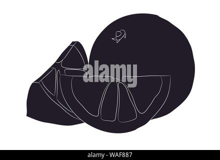 vegetables and fruits drawing silhouette, vector, white background Stock Vector