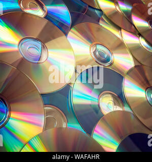 Optical discs or CD compact disc computer data background Stock Photo