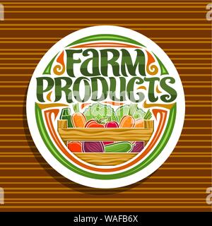 Farm products logo or label. Farmer icon, vector illustration Stock ...