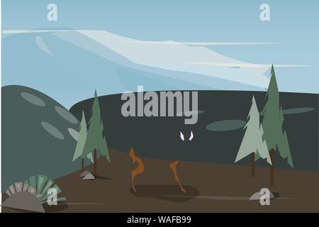 deer female color, vector, Outdoors Stock Vector
