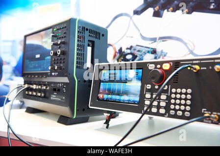 Digital pulse generator in lab. Radio measuring instruments Stock Photo
