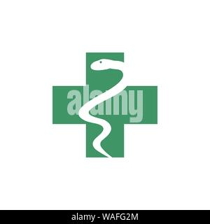 Medical snake graphic design template vector isolated Stock Vector