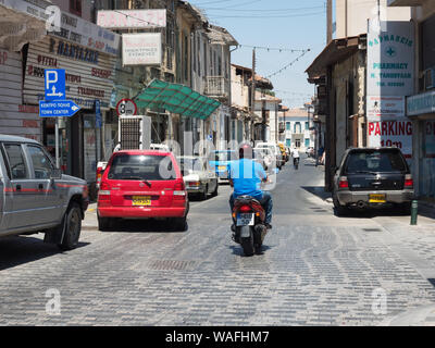 Larnaca, Cyprus - July 12, 2016: Old street near center of town Stock Photo