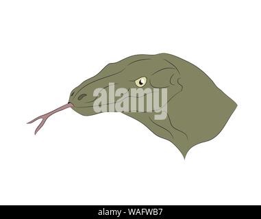 vector illustration portrait of a lizard, vector, white background Stock Vector