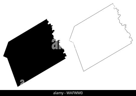 Milam County, Texas (Counties in Texas, United States of America,USA, U.S., US) map vector illustration, scribble sketch Milam map Stock Vector