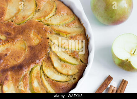homemade freshly baked Apple pie with cinnamon,close-up Stock Photo