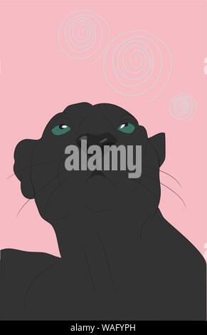 panther portrait vector illustration on bright background, vector Stock Vector