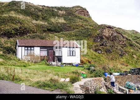 Fisherman's cottage at Niarbyl, Isle of Man Stock Photo