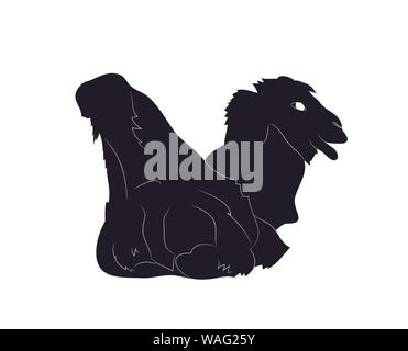 vector illustration of a camel that lies, drawing silhouette, vector, white background Stock Vector