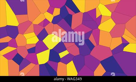 Stained glass colorful voronoi, vector eps abstract. Irregular cells background pattern. 2D Geometric shapes grid - Vetorial 8K HD Stock Vector