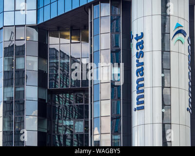 Inmarsat HQ Headquarters on Old Street Roundabout, also known as Silicon Roundabout, London's Technical Hub district. Stock Photo