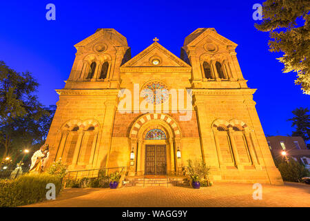 Cathedral Basilica of St. Francis of Assisi in Santa Fe, New Mexico, USA. Stock Photo
