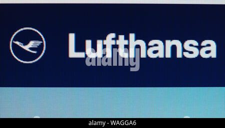 FRANKFURT AM MAIN, GERMANY - CIRCA AUGUST 2019: Lufthansa sign on website Stock Photo