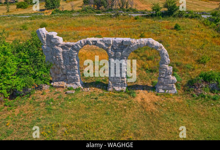 Aerial view of the Burnum Roman remains near, Oklaj, Croatia Stock Photo