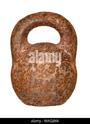 old kettlebell isolated on a white background Stock Photo - Alamy