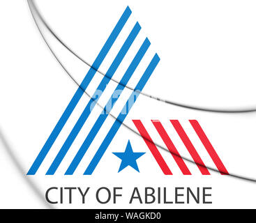 3D Flag of Abilene (Texas), USA. 3D Illustration. Stock Photo