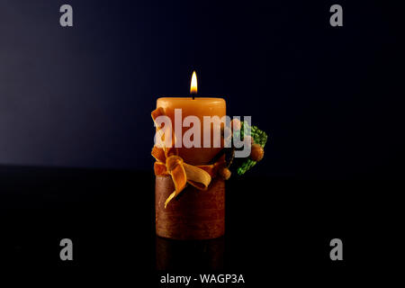 Best Burning Candle Stock Photo on dark background, party calibration concept Stock Photo