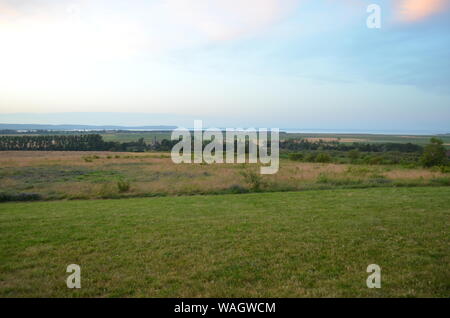 Summertime in Nova Scotia: Overlooking Grand Pre in Annapolis Valley Stock Photo