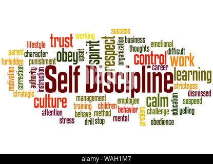 Self discipline word cloud concept on white background Stock Photo - Alamy