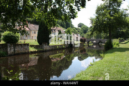 River Creuse at Felletin, France Stock Photo