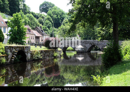 River Creuse at Felletin, France Stock Photo