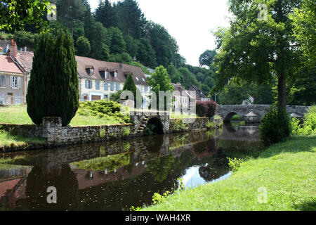 River Creuse at Felletin, France Stock Photo