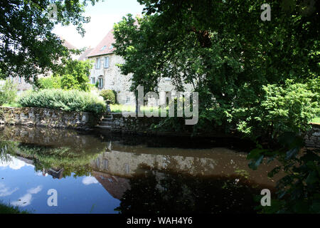 River Creuse at Felletin, France Stock Photo