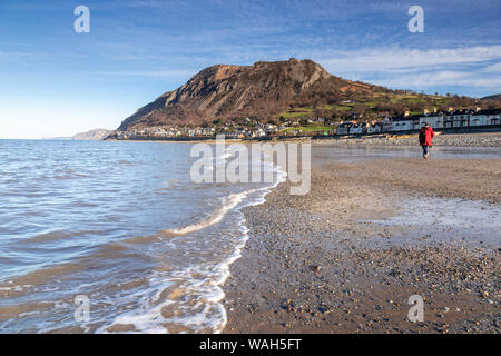 Beach and headland at Llanfairfechan on the North Wales coast Stock Photo