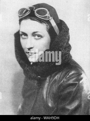 Amy Johnson, Amy Johnson, made a solo flight to Australia in May 1930 Amy Johnson CBE (1903 - vanished on 5 January 1941, over the Thames estuary), pioneering female pilot who came to prominence through her endeavour to set a record for a solo flight from London to Darwin, Australia. Stock Photo