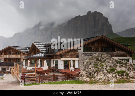 The Sella and the Pordoi Passes in South Tyrol, Italy Stock Photo