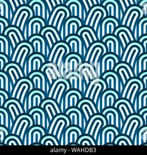Vector illustration. Seamless blue background with geometric figures and soft colors. Stock Vector