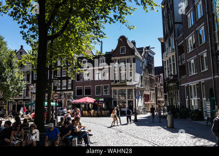 The Old Church Square (Oudekerksplein) in Amsterdam Stock Photo