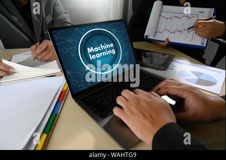 Machine learning Big data and artificial intelligence concept. Machine learning Stock Photo