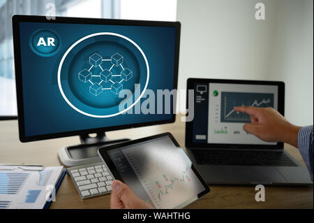 Coding software developer work with AR Developing programmer Team Development Stock Photo