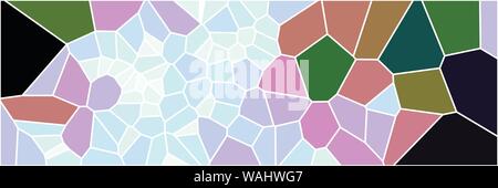 Stained glass colorful voronoi polygonal algorithm background, vector abstract. Irregular cells pattern. 2D Geometric shapes grid texture. Aspect Rati Stock Vector