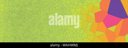 Stained glass colorful voronoi polygonal algorithm background, vector abstract. Irregular cells pattern. 2D Geometric shapes grid texture. Aspect Rati Stock Vector