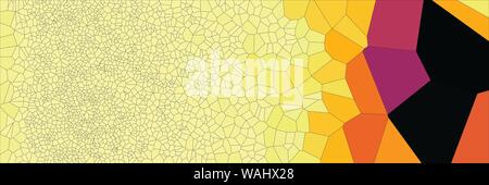 Stained glass colorful voronoi polygonal algorithm background, vector abstract. Irregular cells pattern. 2D Geometric shapes grid texture. Aspect Rati Stock Vector