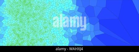 Stained glass colorful voronoi polygonal algorithm background, vector abstract. Irregular cells pattern. 2D Geometric shapes grid texture. Aspect Rati Stock Vector