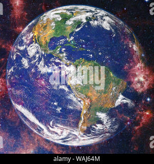 Beautiful view of earth from space. Elements of this image furnished by NASA. Stock Photo