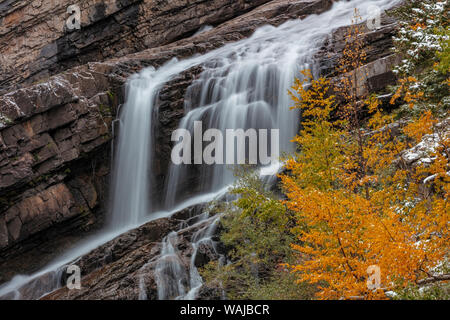 Cameron Falls in autumn in Waterton Lakes National Park, Alberta, Canada Stock Photo