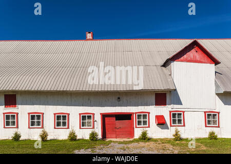 Canada, Quebec, Sainte-Famille. Farm Stock Photo