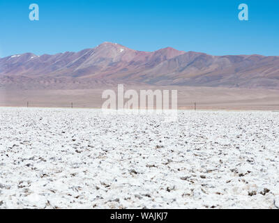 The salt flats Salar de Pocitos in the Argentinian Altiplano, Argentina. Stock Photo