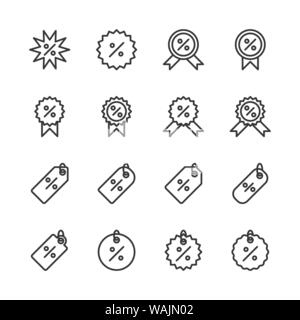 Discount tag icon set. Vector illustration Stock Vector