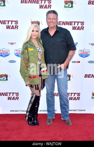 Gwen Stefani and Blake Shelton attending the 'Bennett's War' premiere at Steven J. Ross Theater at the Warner Bros Studio Ressort on August 13, 2019 in Burbank, California. Stock Photo