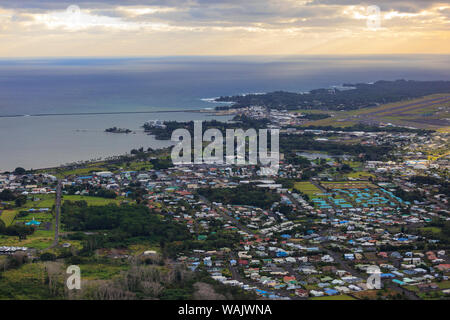 Helicopter tour from Hilo to Pu'u O'o vent and crater area, Big Island, Hawaii, USA Stock Photo