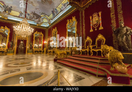 Throne Room. Palacio Real de Madrid. Madrid, Spain. (Editorial Use Only) Stock Photo
